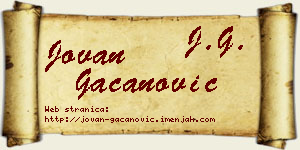 Jovan Gačanović vizit kartica